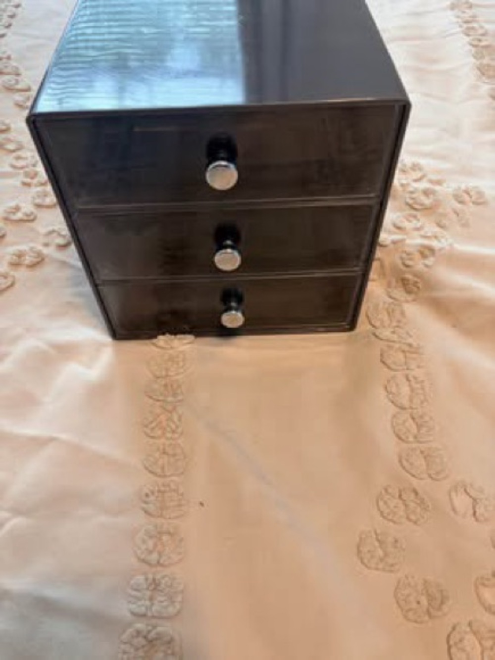 Gray 3-Drawer Cosmetic & Jewelry Organizer